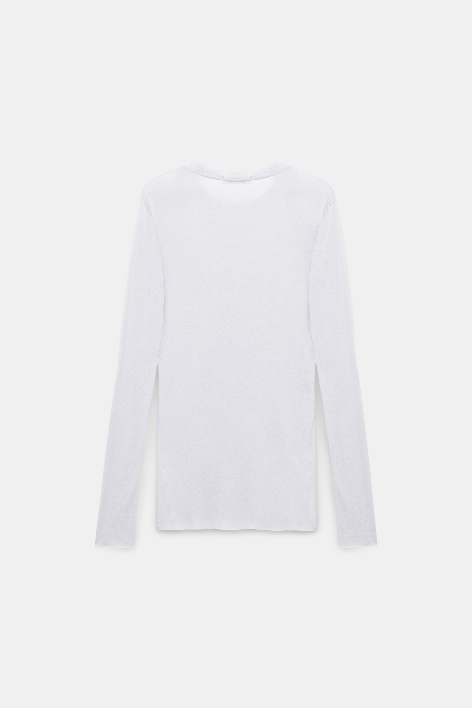 Dorothee Schumacher Geripptes Longsleeve mit Rundhalsausschnitt pure white