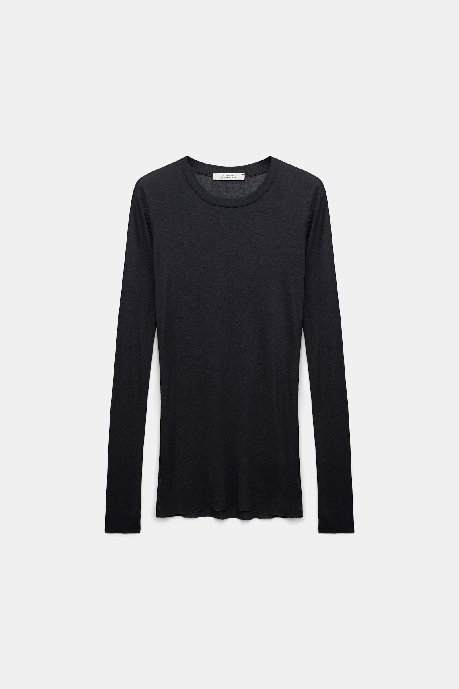 Dorothee Schumacher Casual fine rib round neck top black