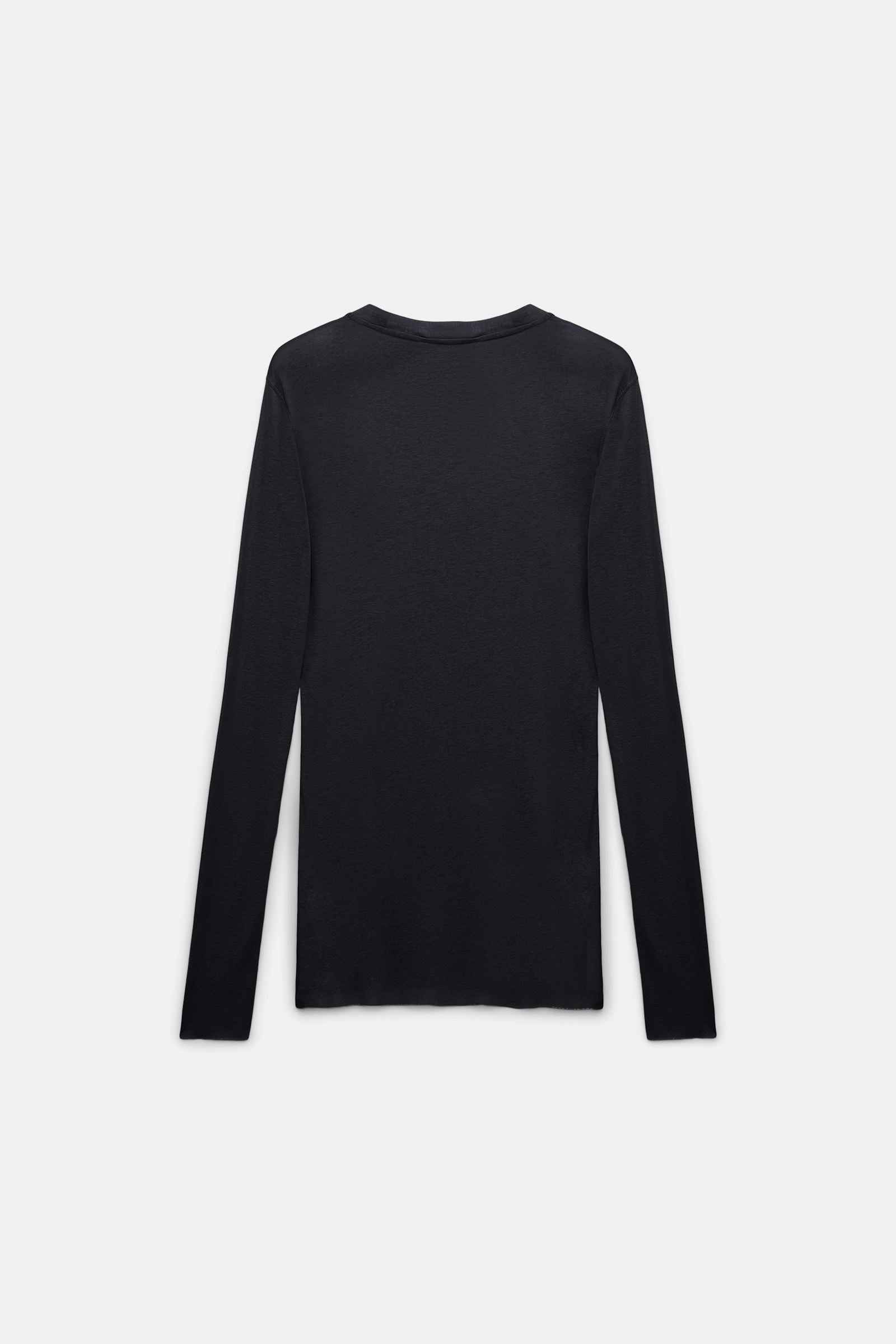 Dorothee Schumacher Geripptes Longsleeve mit Rundhalsausschnitt deep black