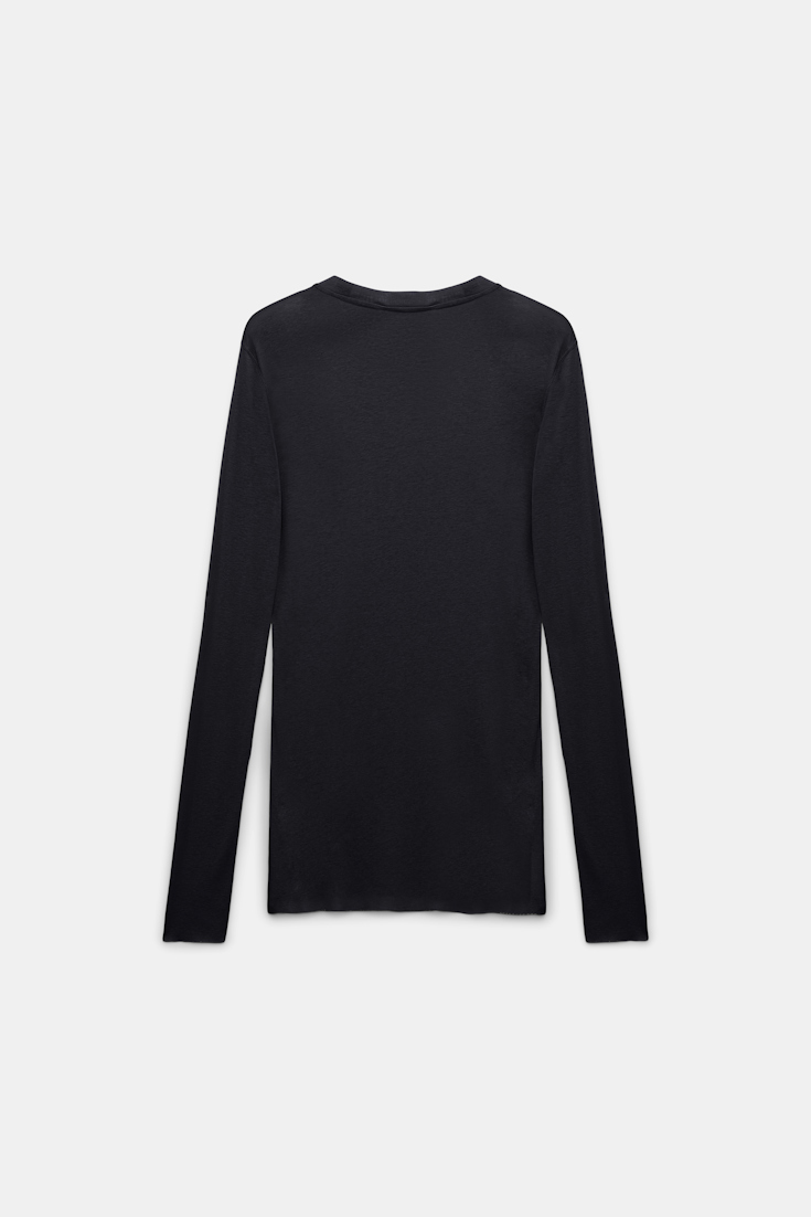 Dorothee Schumacher Casual fine rib round neck top black