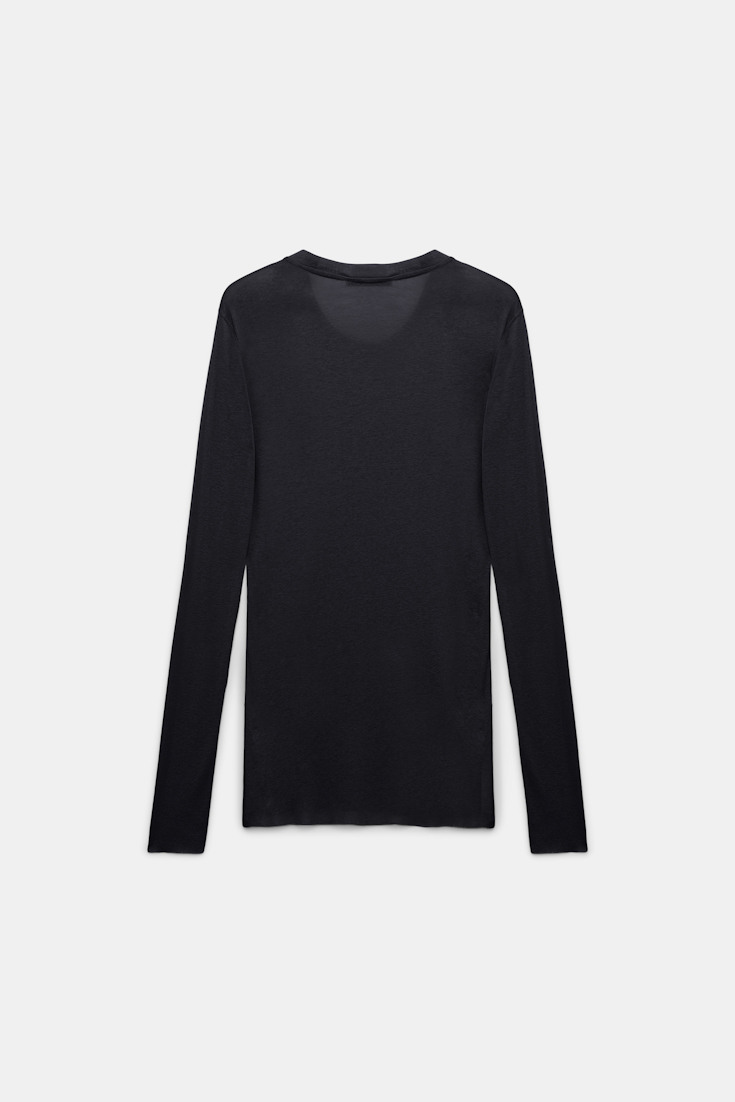 Dorothee Schumacher Casual fine rib ballet neck top black