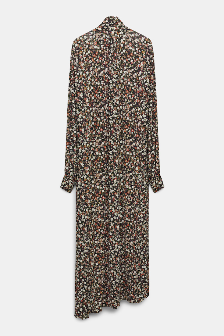 Dorothee Schumacher Millefleur print flowing rayon jersey dress black flower