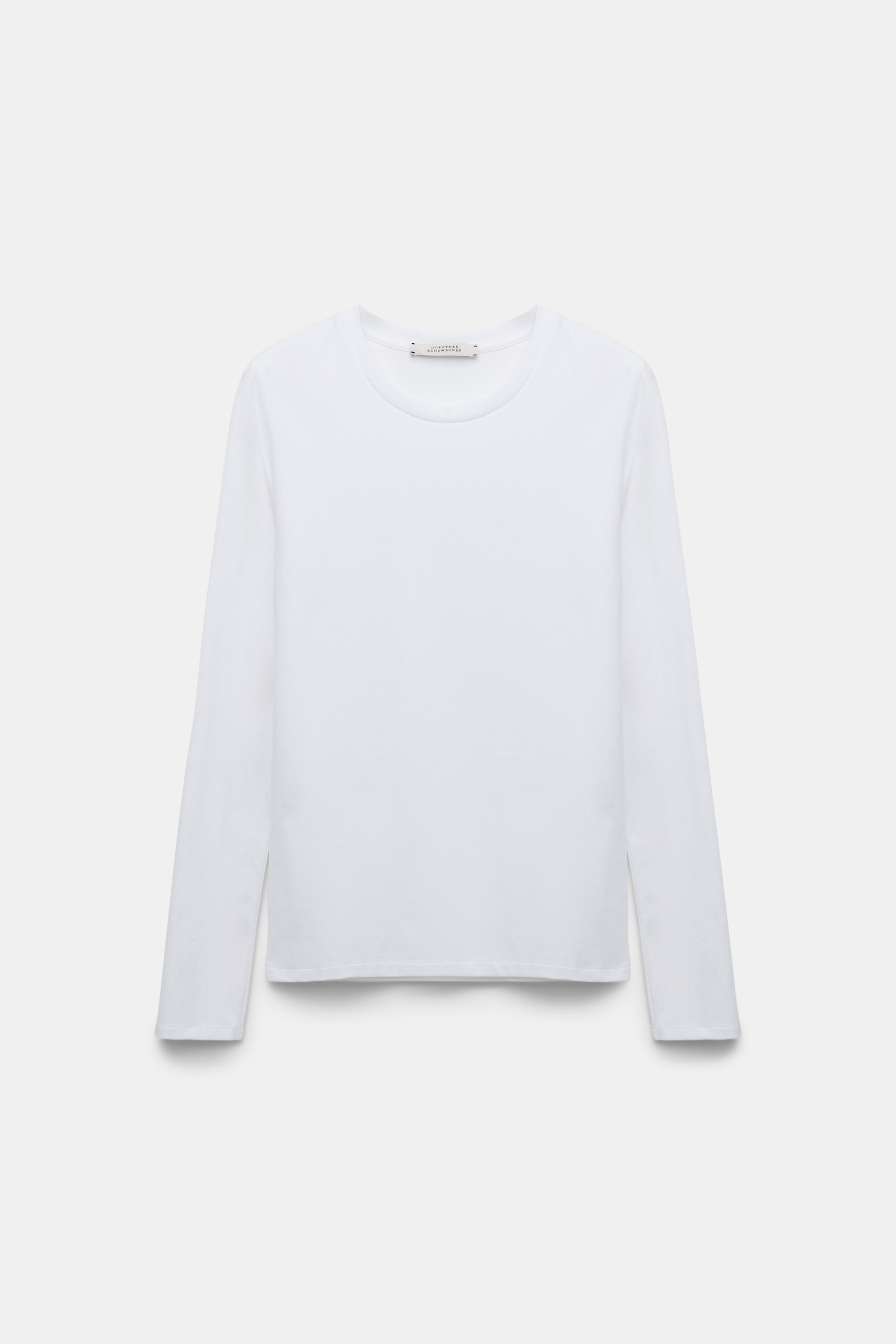 Dorothee Schumacher Longsleeve mit Rundhalsausschnitt camelia white