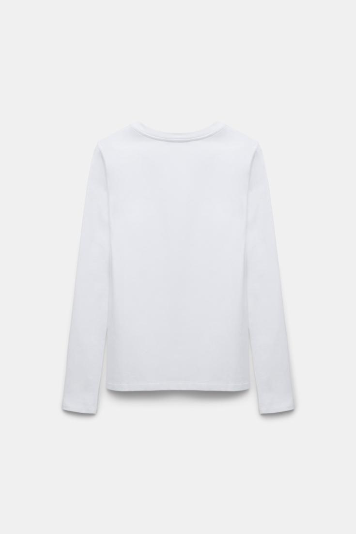 Dorothee Schumacher Longsleeve mit Rundhalsausschnitt camelia white