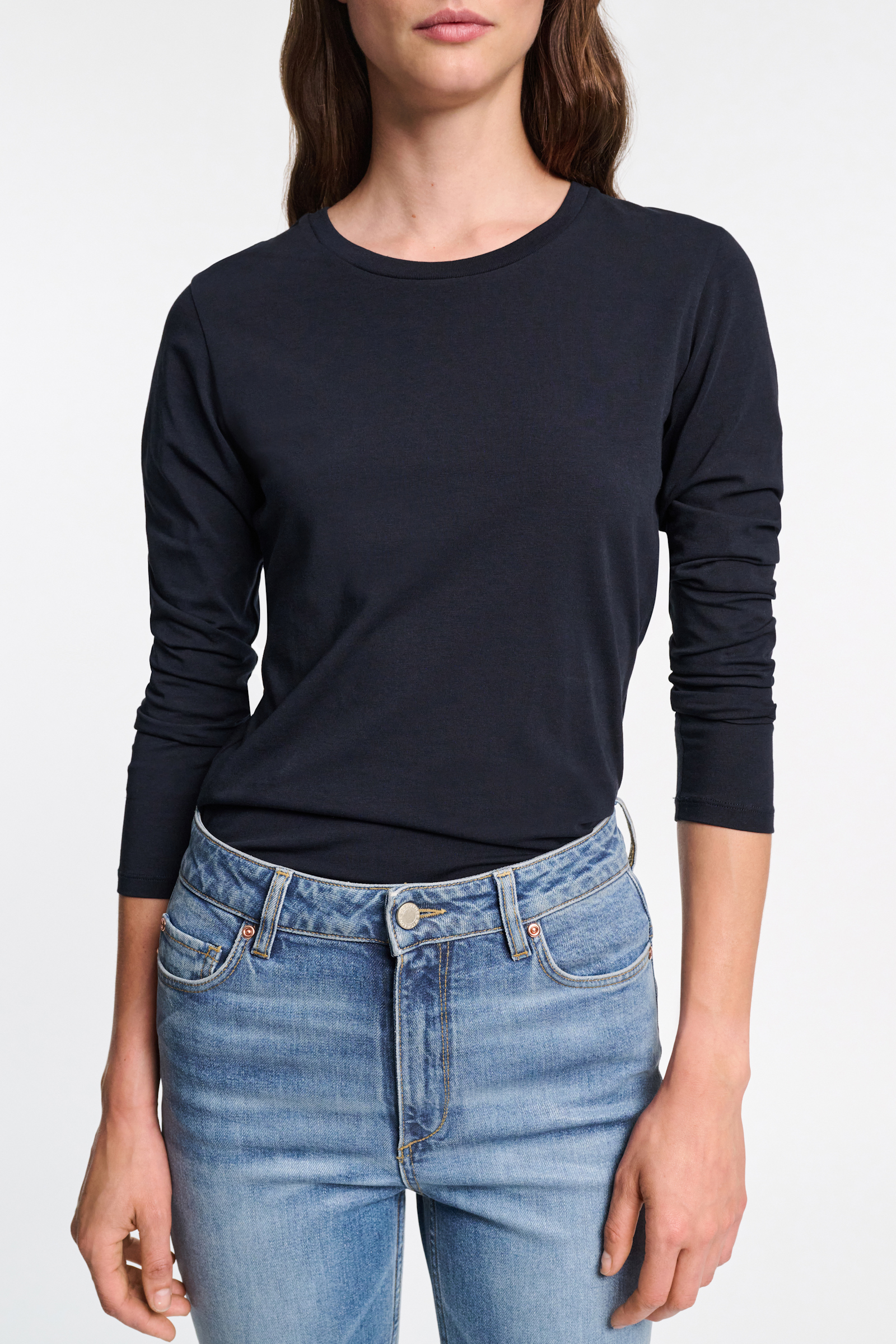 Dorothee Schumacher Round neck long sleeve top dark navy