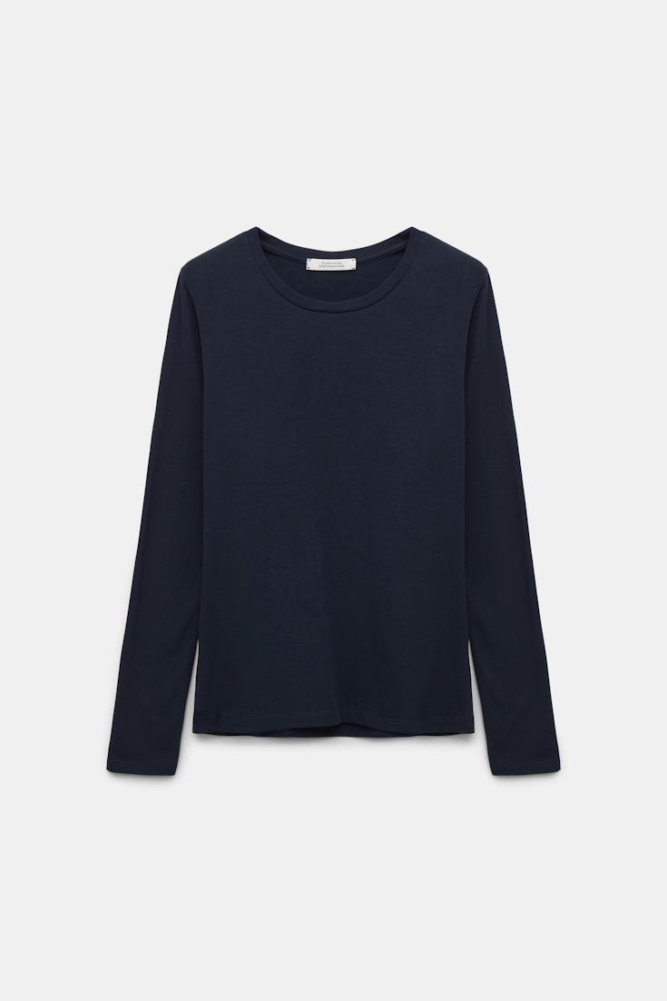 Dorothee Schumacher Longsleeve mit Rundhalsausschnitt dark navy