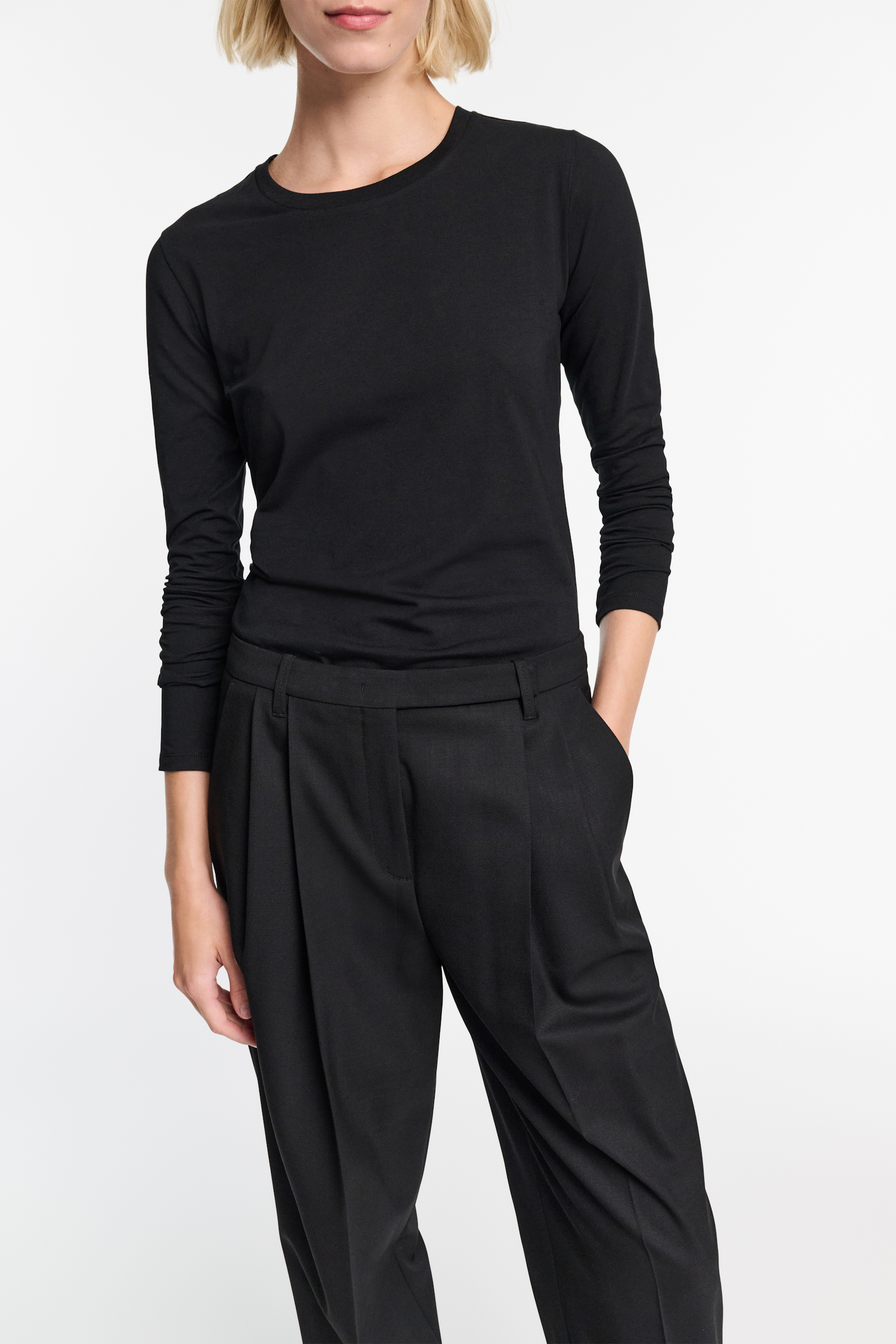 Dorothee Schumacher Round neck long sleeve top black