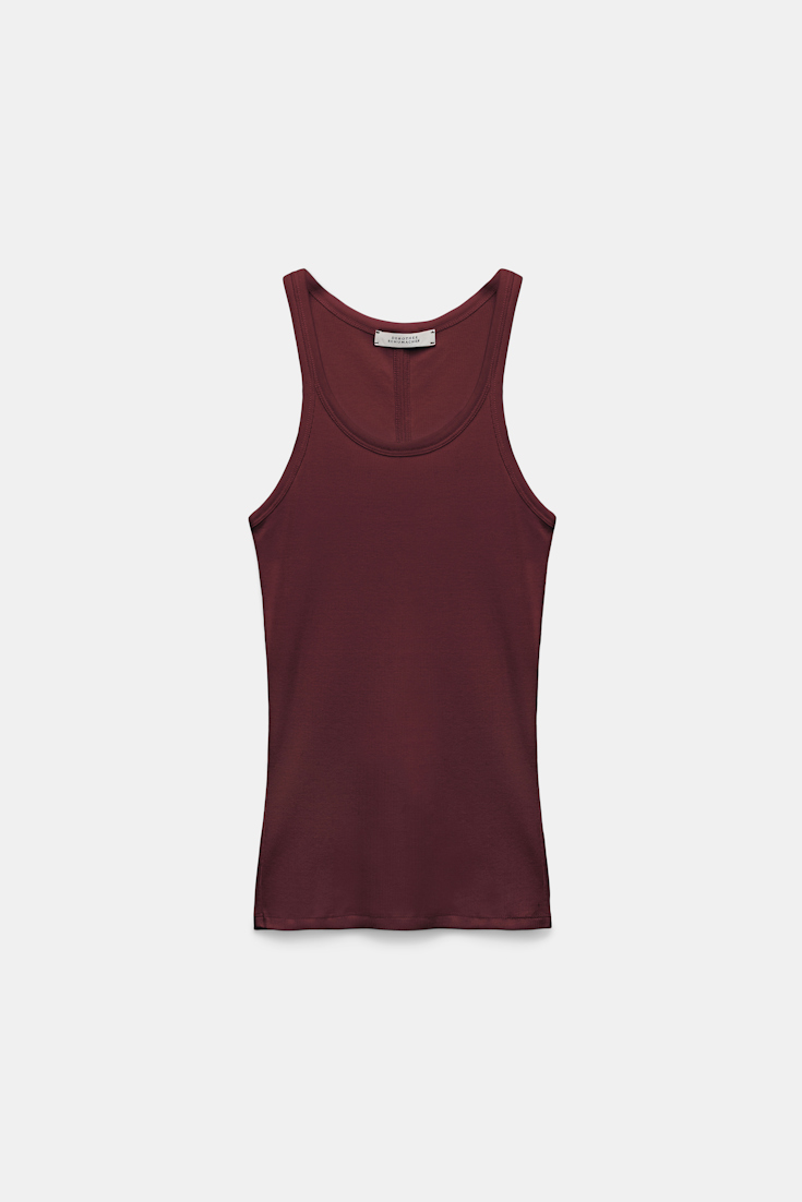 Dorothee Schumacher Ribbed tank top dark burgundy