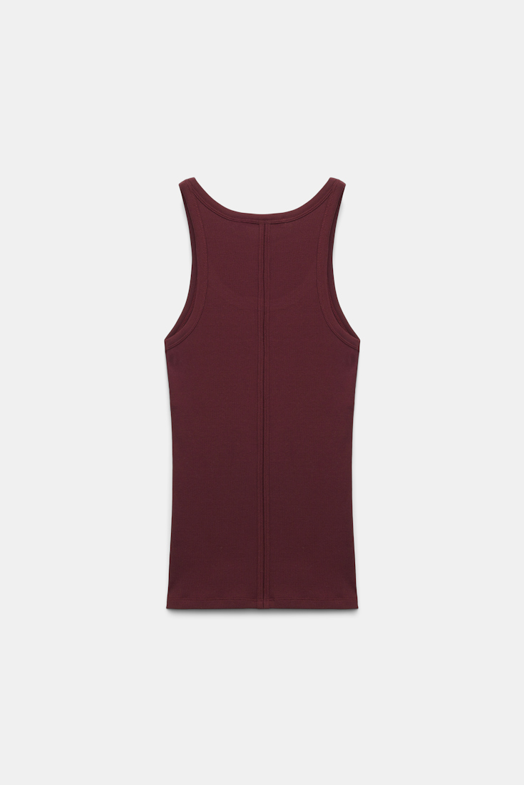 Dorothee Schumacher Geripptes Tanktop dark burgundy