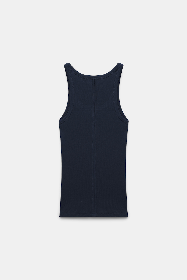 Dorothee Schumacher Ribbed tank top dark navy