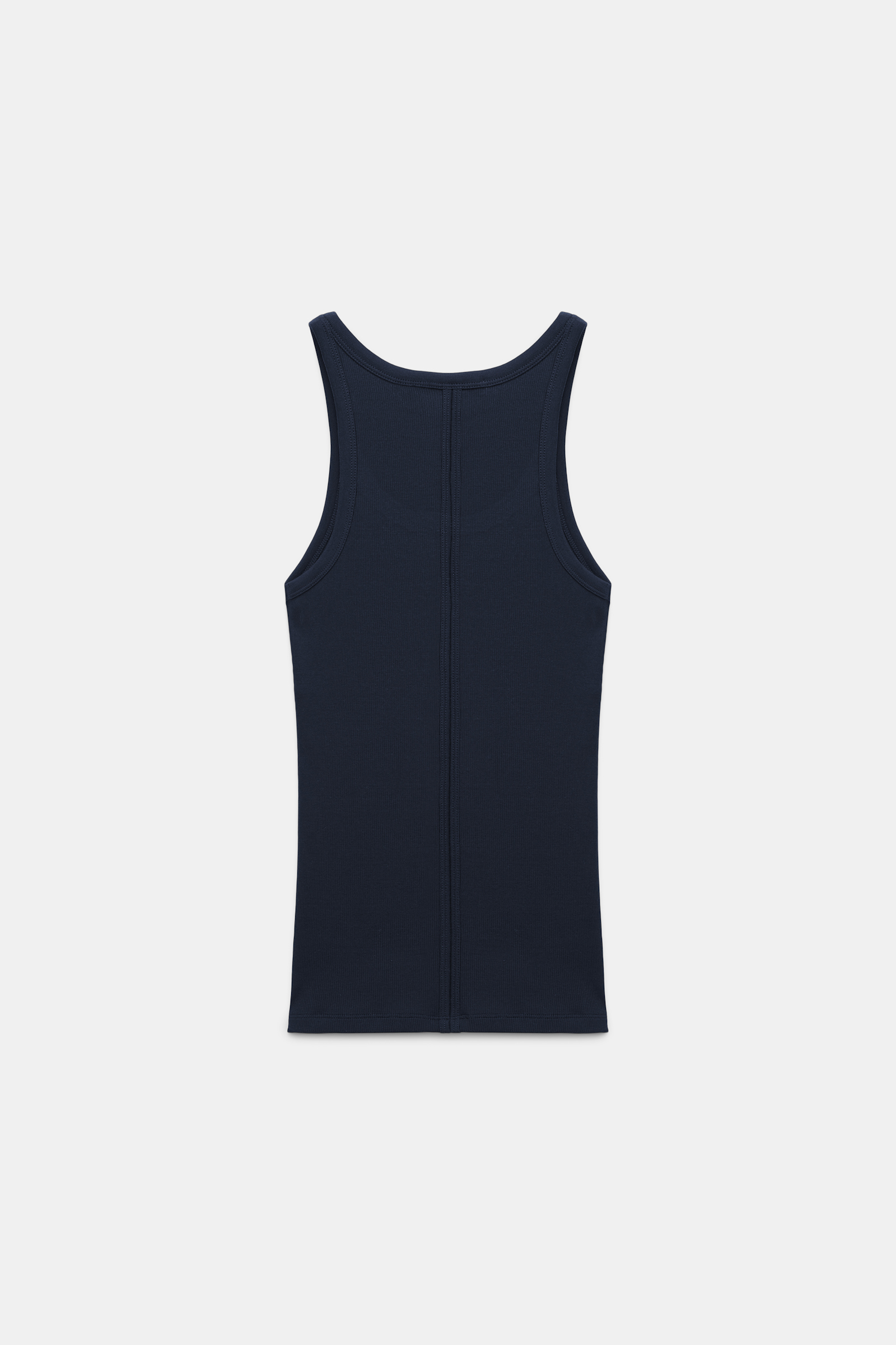 Dorothee Schumacher Ribbed tank top with hotfix embellishment dark navy