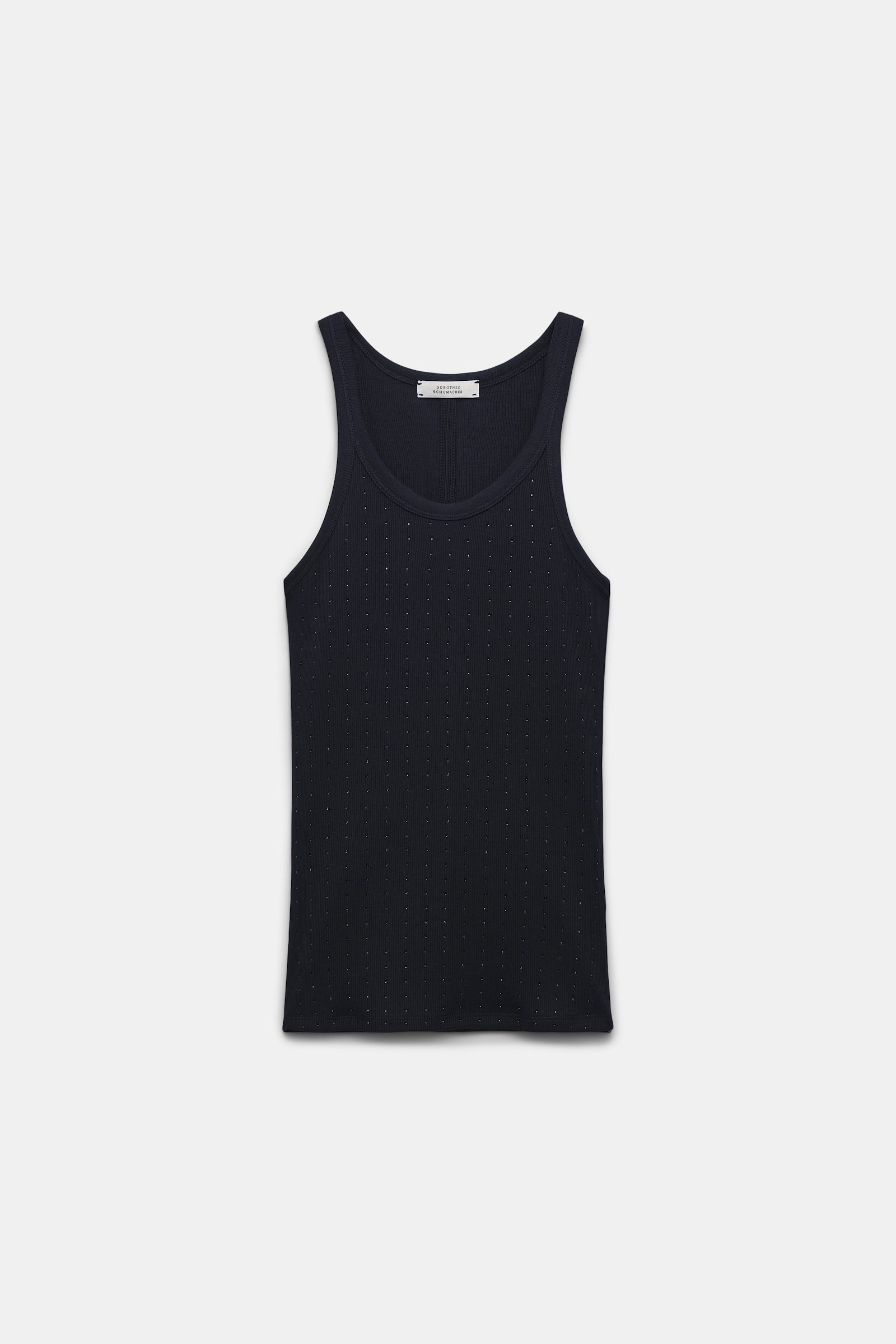 Dorothee Schumacher Ribbed tank top with hotfix embellishment black