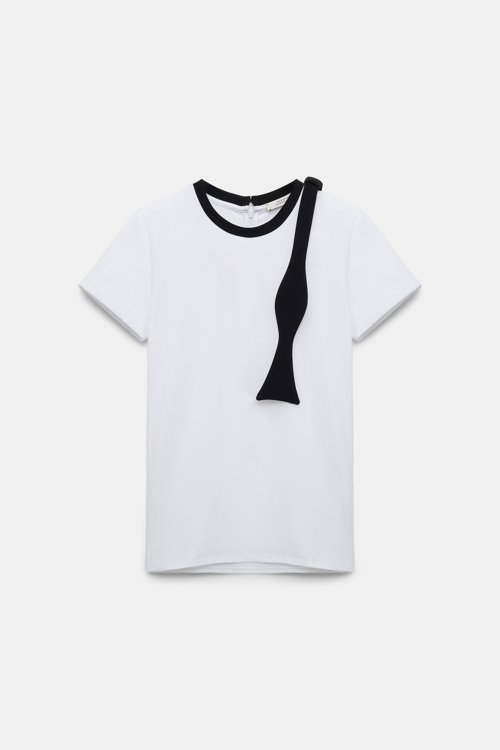 Dorothee Schumacher T-shirt with removable bow tie camelia white