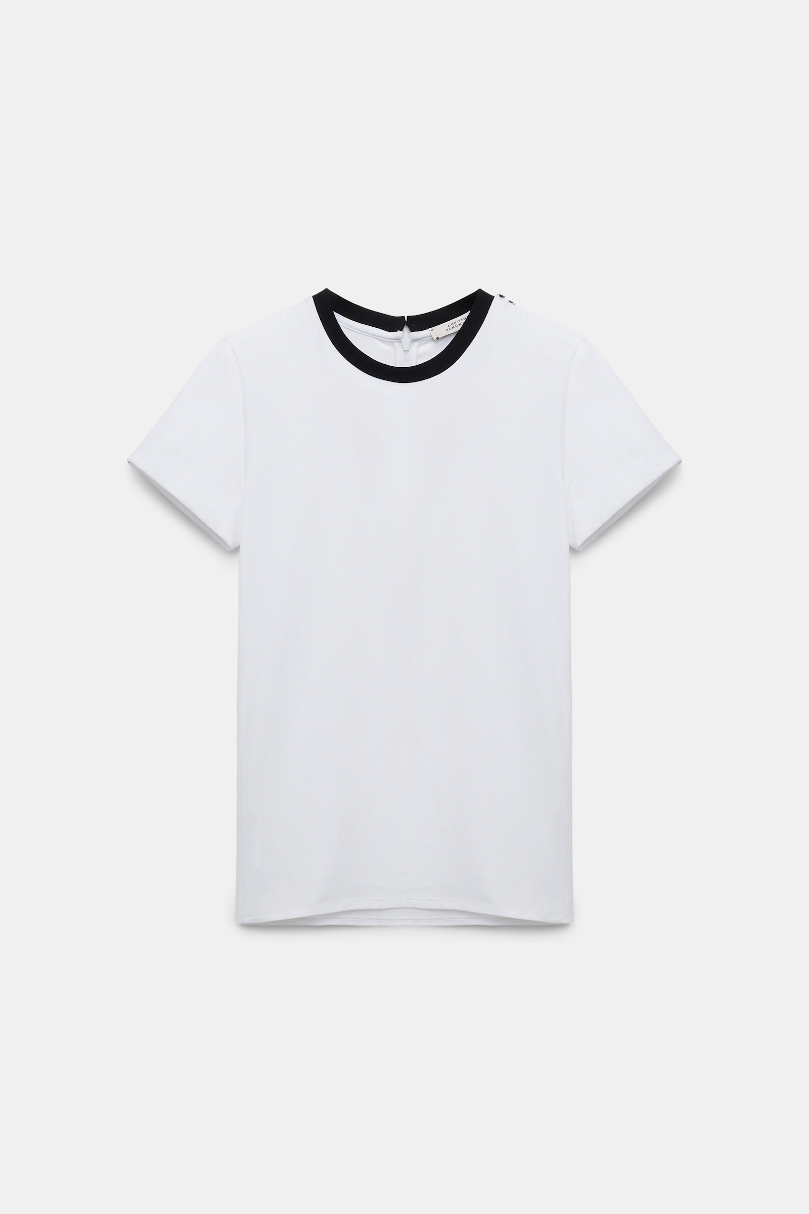 Dorothee Schumacher T-shirt with removable bow tie camelia white