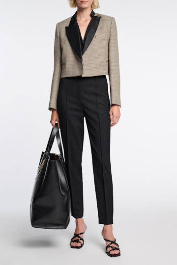 Dorothee Schumacher Stretch wool cigarette pants with piping black