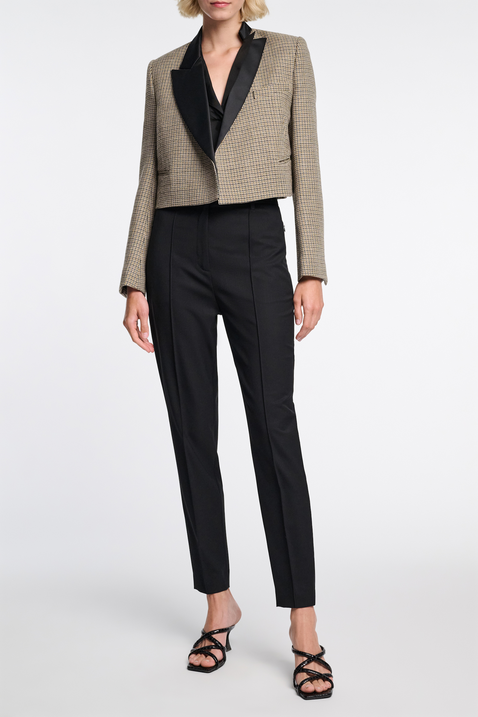 Dorothee Schumacher Stretch wool cigarette pants with piping black