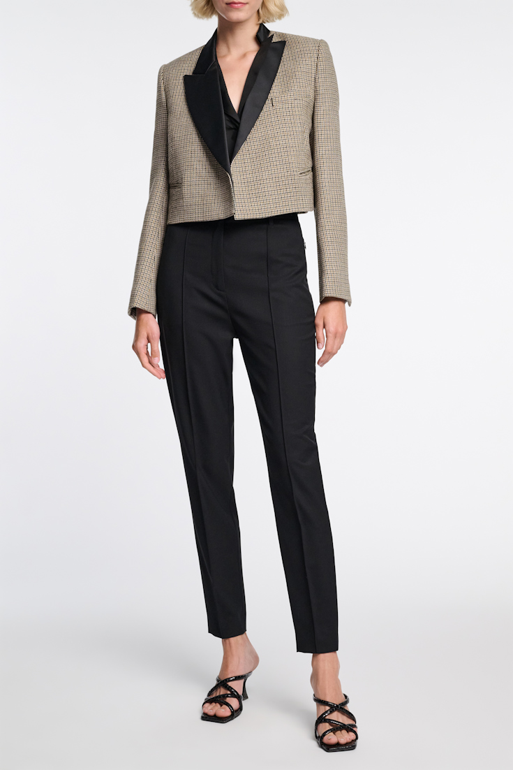 Dorothee Schumacher Stretch wool cigarette pants with piping black