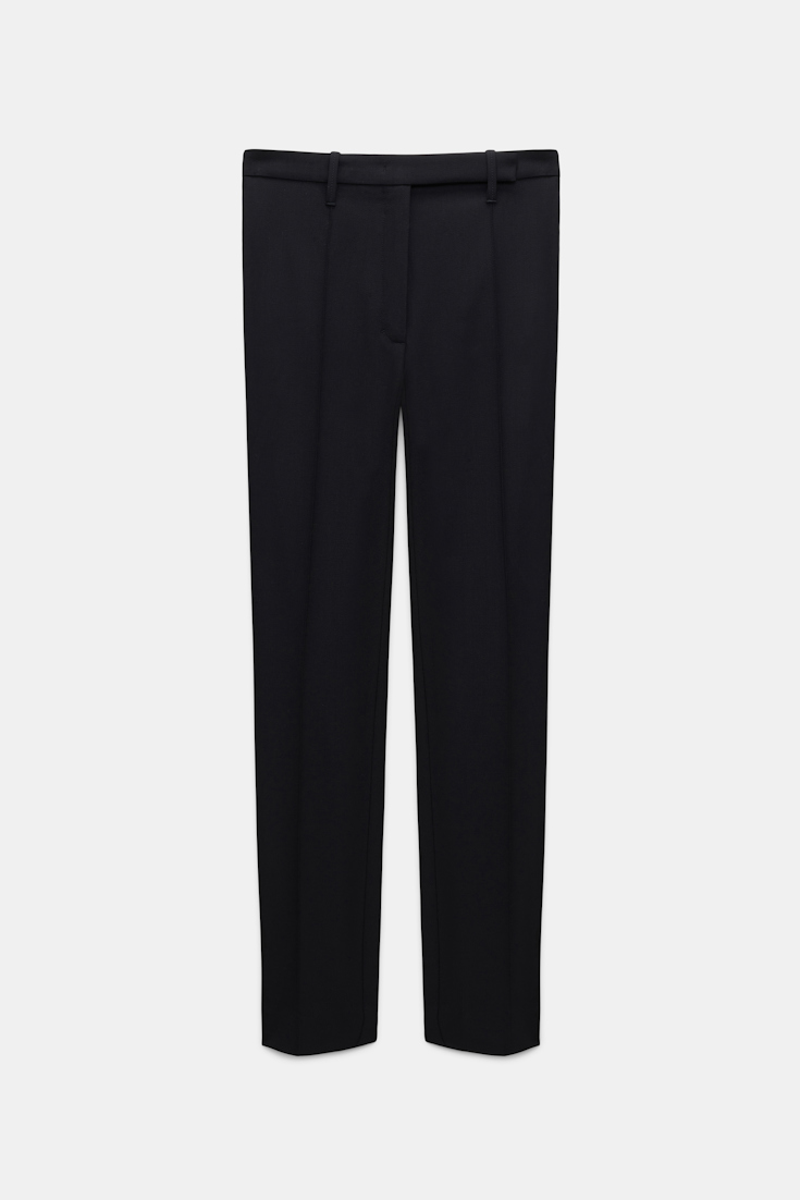 Dorothee Schumacher Stretch wool cigarette pants with piping black