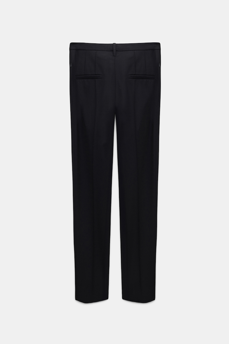 Dorothee Schumacher Stretch wool cigarette pants with piping black