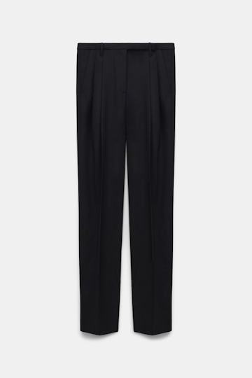 Dorothee Schumacher Stretch wool pants with piping black