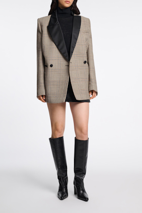 Dorothee Schumacher Glen plaid blazer with asymmetric lapel mixed glencheck