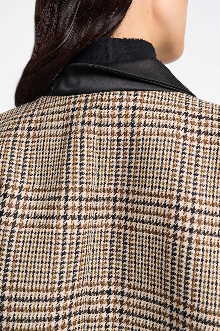 Dorothee Schumacher Glen plaid blazer with asymmetric lapel mixed glencheck