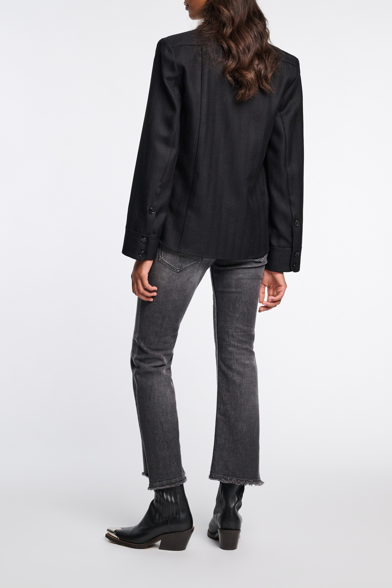 Dorothee Schumacher Tailored pinstriped shirt-jacket black