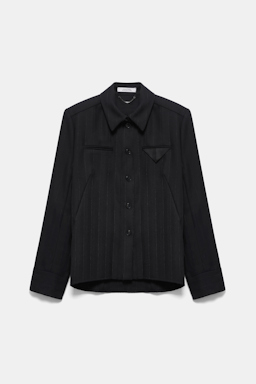 Dorothee Schumacher Tailored pinstriped shirt-jacket black