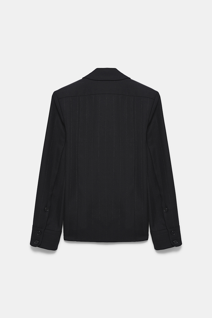 Dorothee Schumacher Tailored pinstriped shirt-jacket black