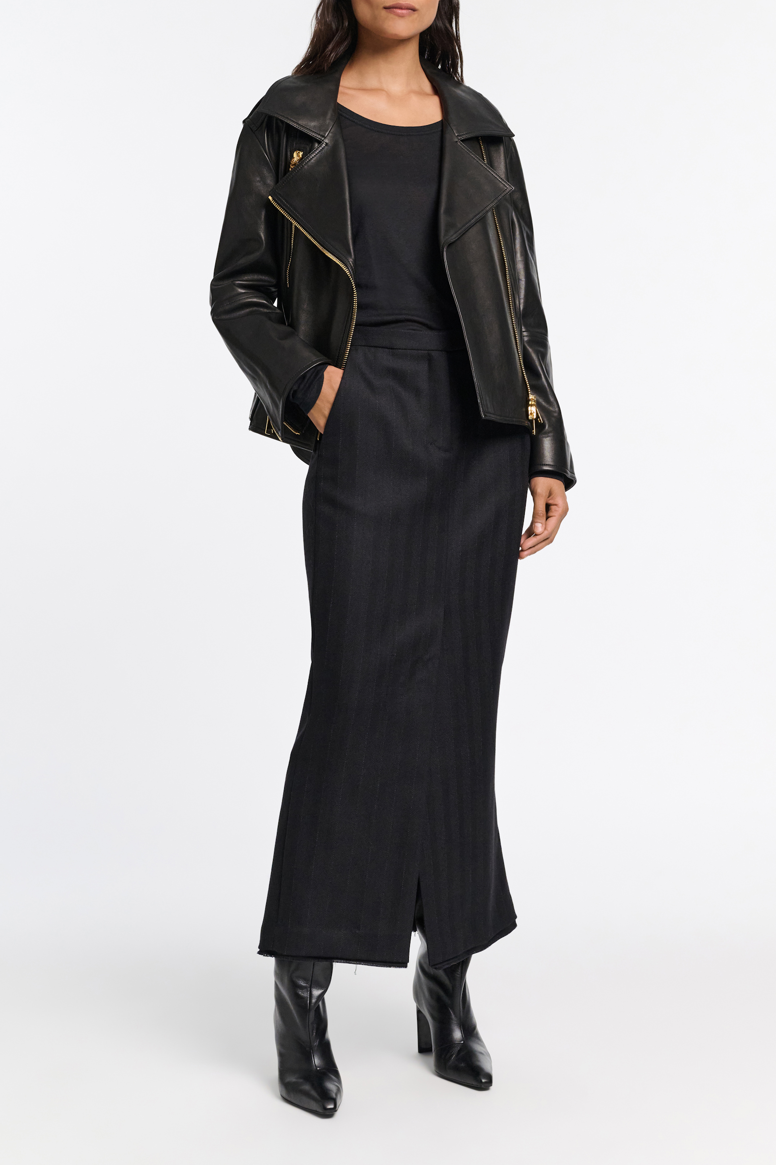 Dorothee Schumacher Pinstriped skirt black