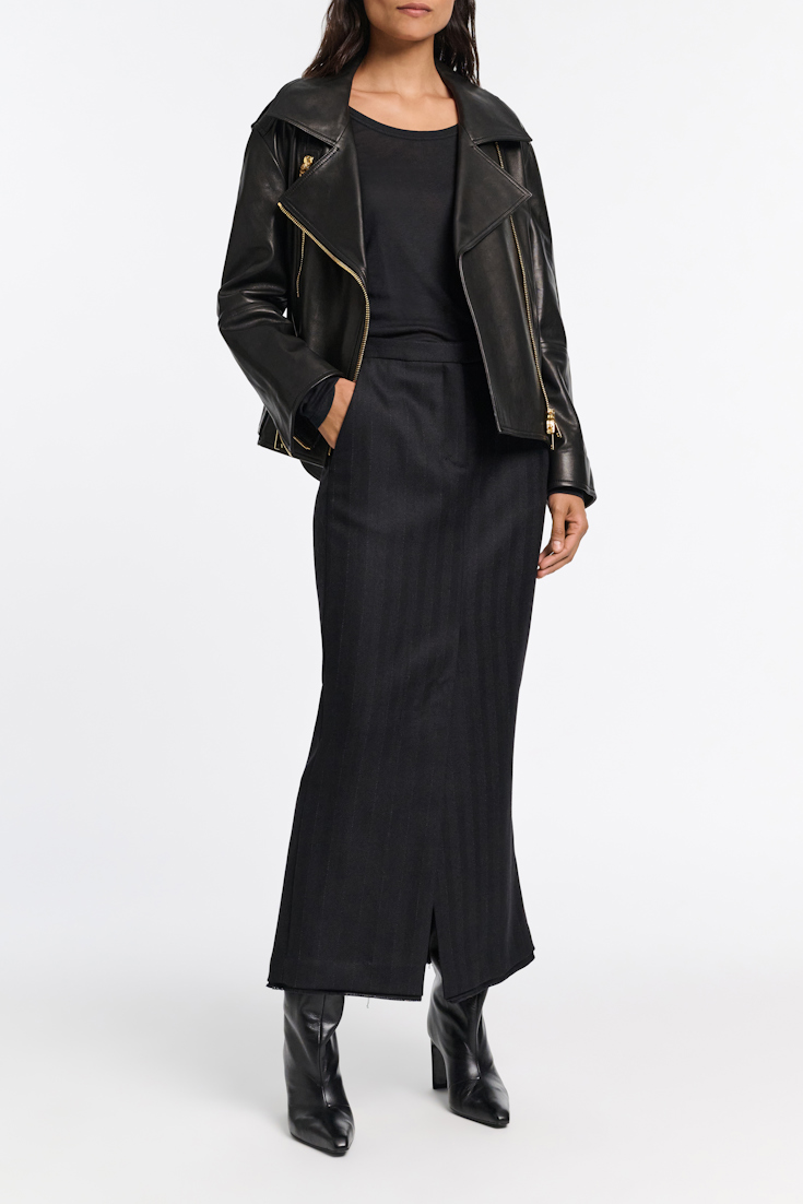 Dorothee Schumacher Pinstriped skirt black