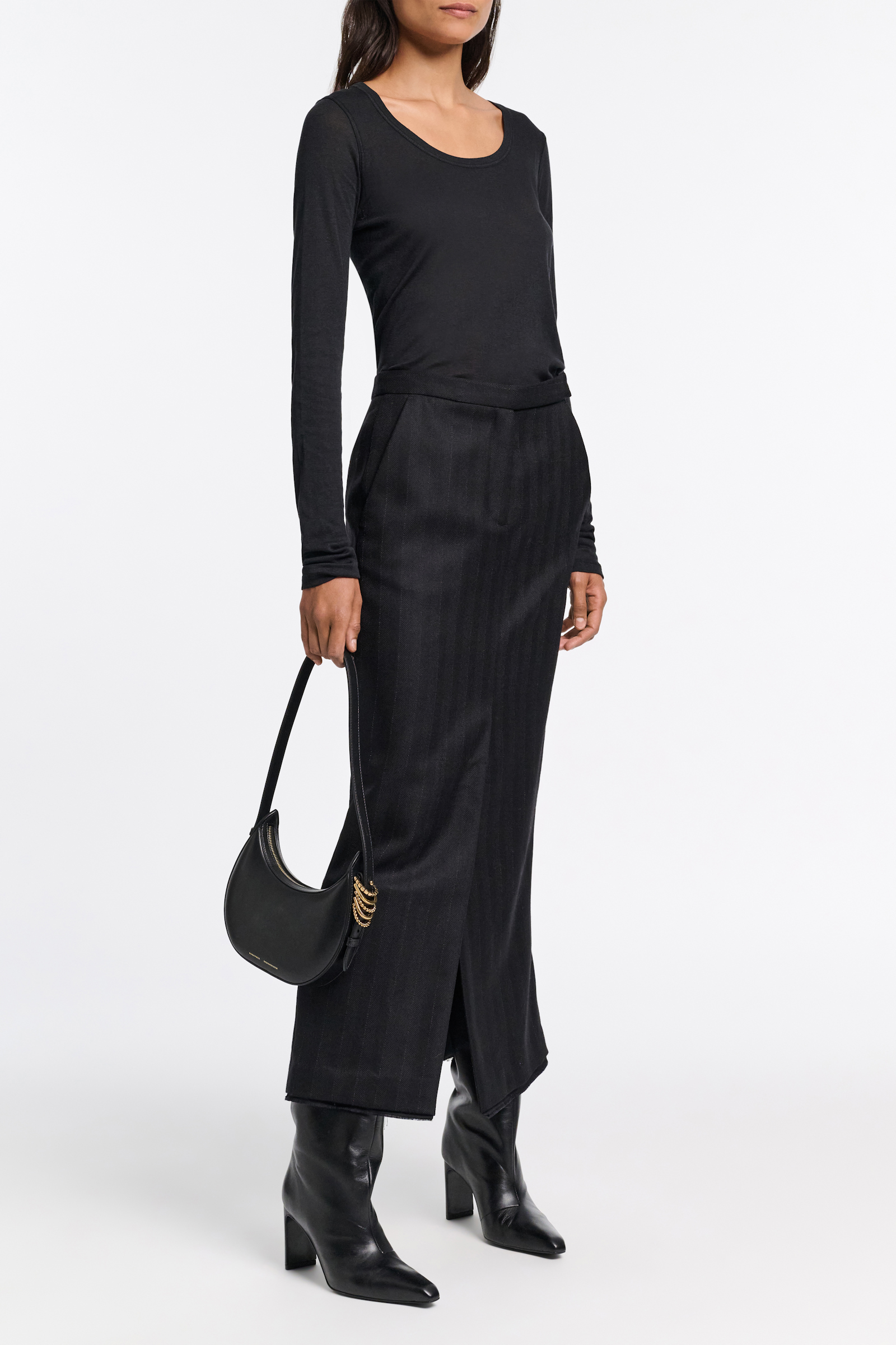 Dorothee Schumacher Pinstriped skirt black