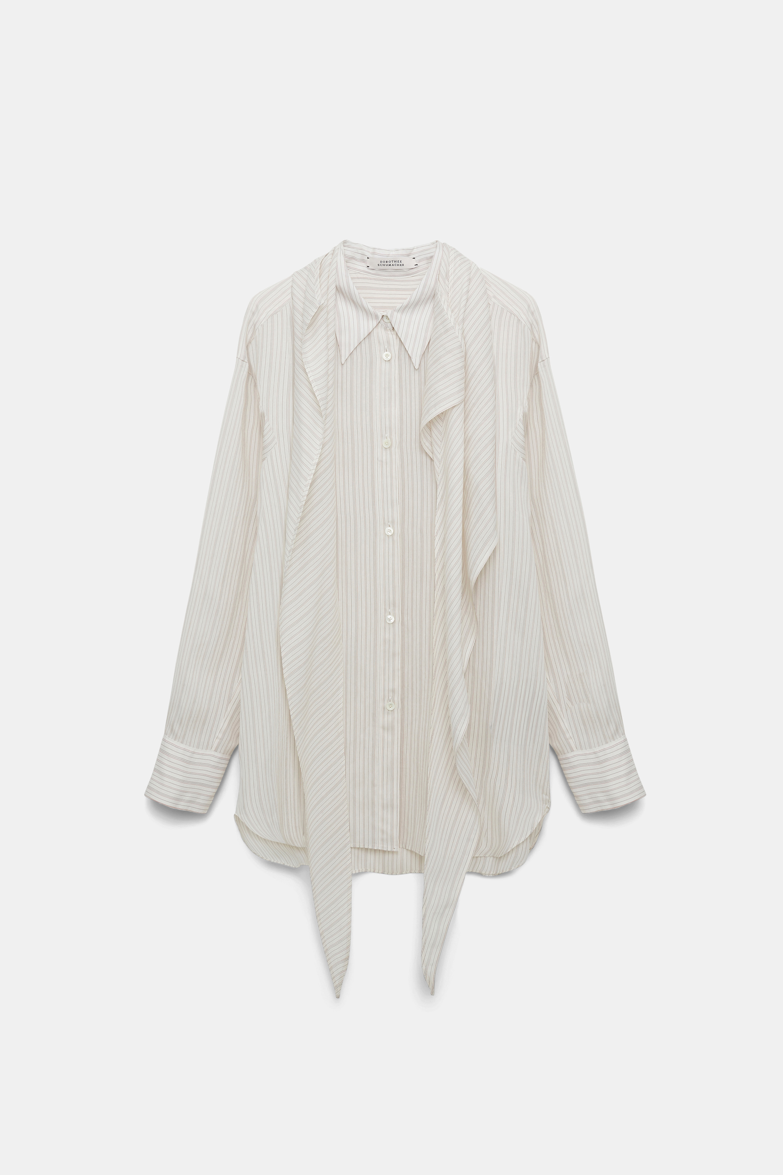 Dorothee Schumacher Gestreifte Bluse mit abnehmbarem Schal white red stripe