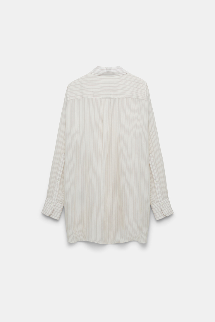 Dorothee Schumacher Gestreifte Bluse mit abnehmbarem Schal white red stripe