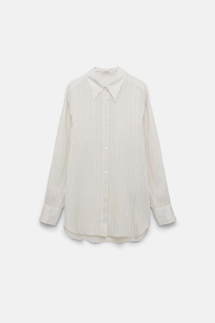 Dorothee Schumacher Gestreifte Bluse mit abnehmbarem Schal white red stripe