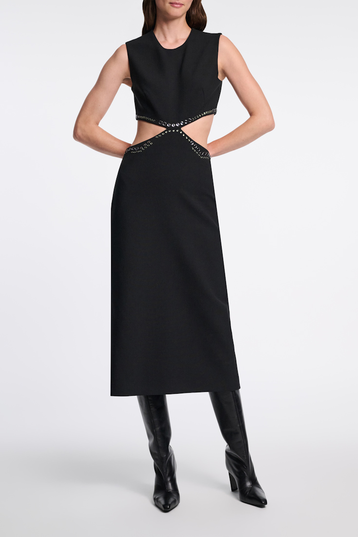 Dorothee Schumacher Embellished dress with cutout waist black