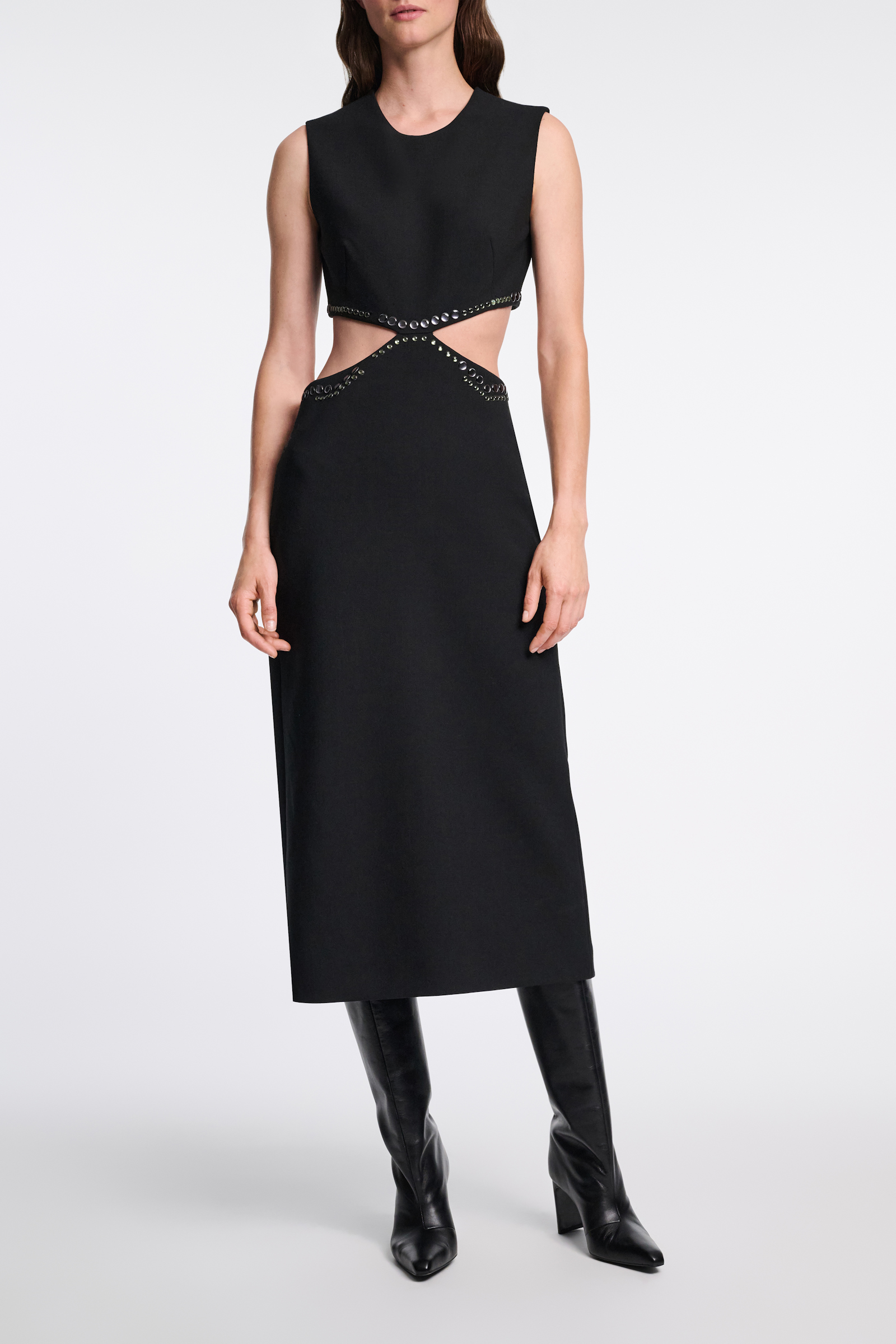 Dorothee Schumacher Embellished dress with cutout waist black