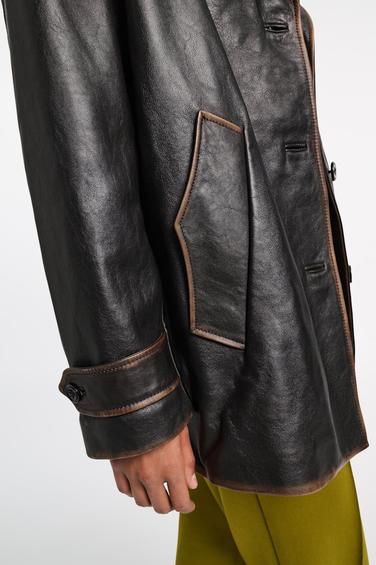 Dorothee Schumacher Vintage-look leather jacket black