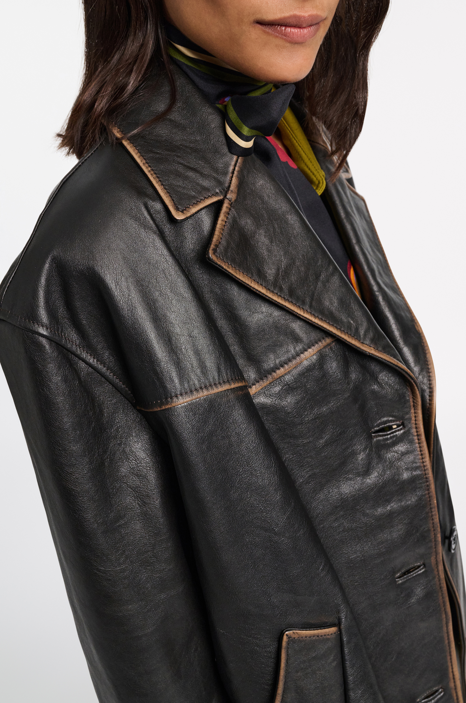 Dorothee Schumacher Vintage-look leather jacket black