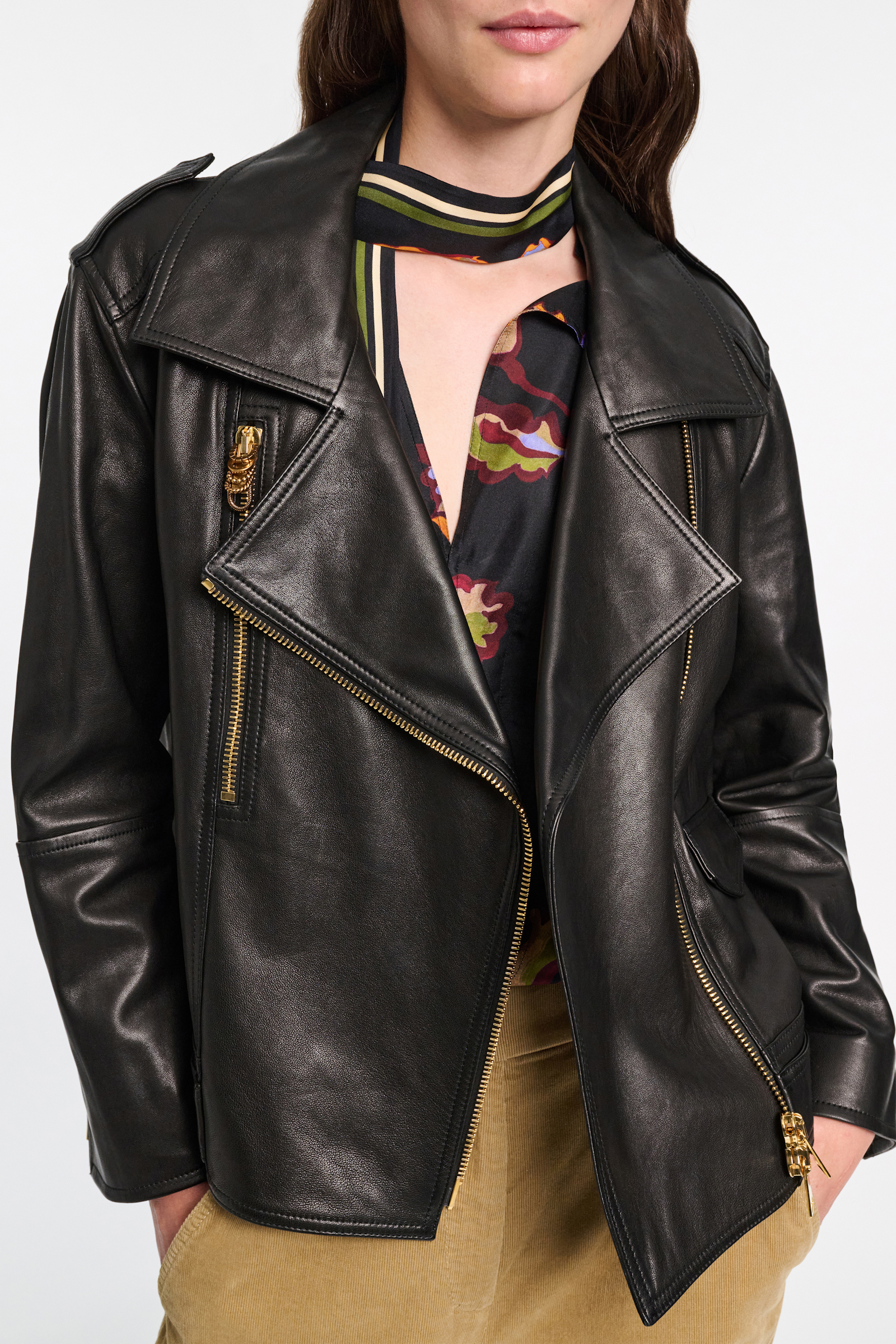 Dorothee Schumacher Nappa leather biker jacket black