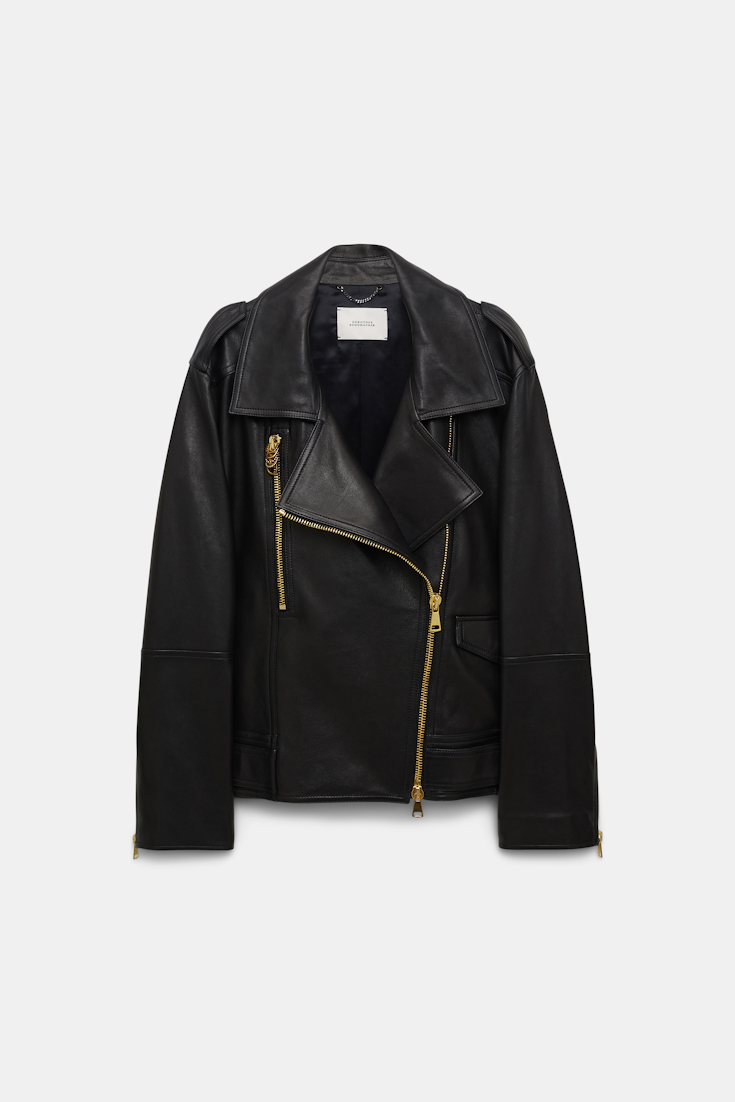 Dorothee Schumacher Nappa leather biker jacket black