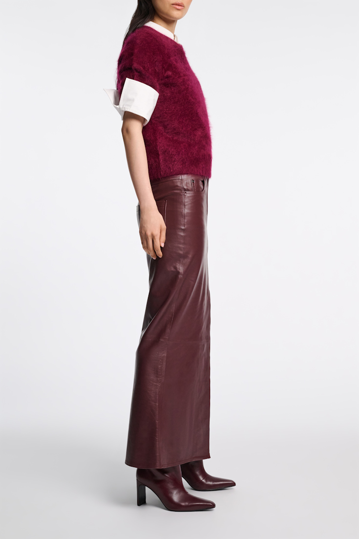 Dorothee Schumacher Leather skirt bordeaux