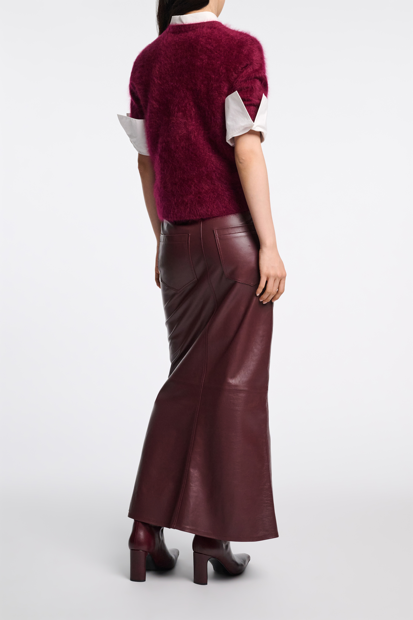 Dorothee Schumacher Leather skirt bordeaux