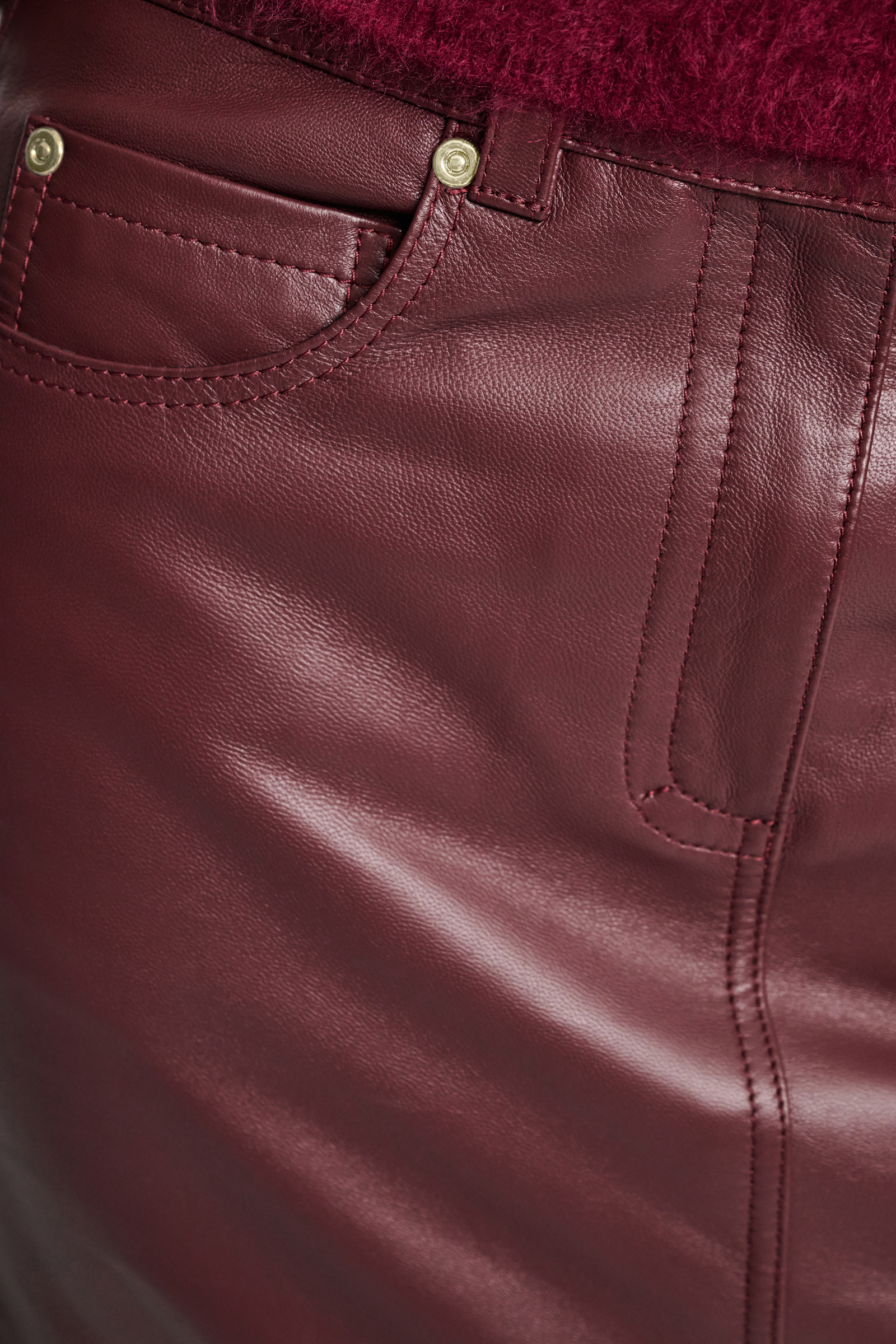 Dorothee Schumacher Leather skirt bordeaux