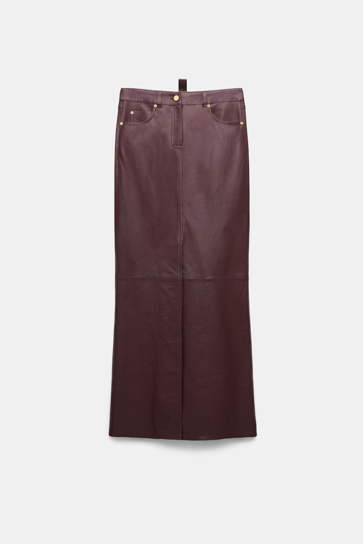 Dorothee Schumacher Leather skirt bordeaux