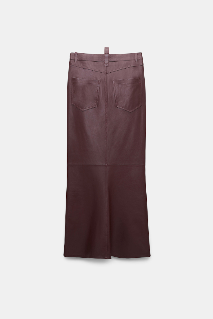 Dorothee Schumacher Leather skirt bordeaux