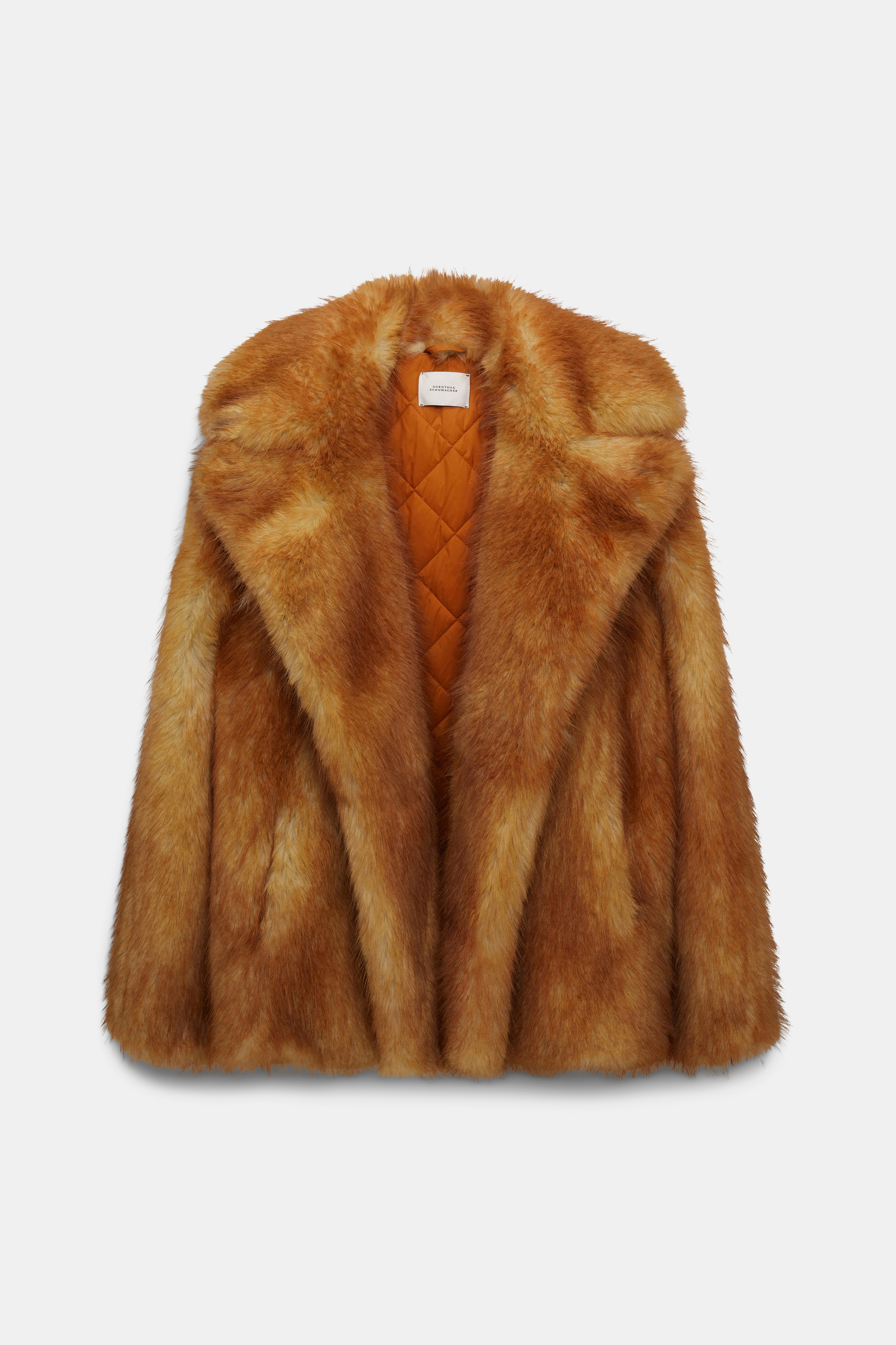 FAUX FOX FUR Coat, Tan Vintage Coat, ladies Size 8-10, Faux double Breasted Style. outlet