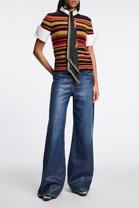 Dorothee Schumacher Jeans mit weitem Bein und under-glass Effekt blue indigo