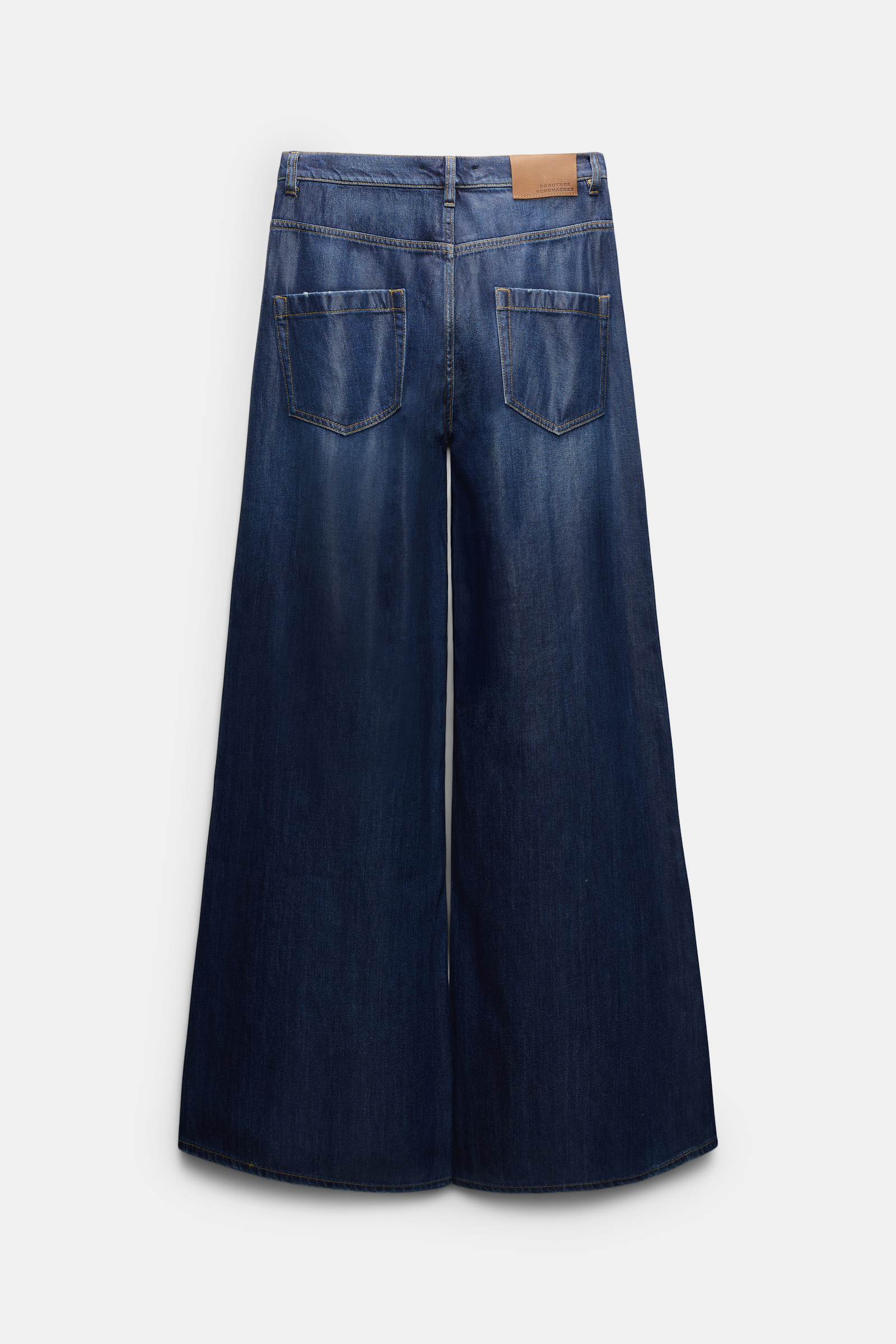 Dorothee Schumacher Wide denim pants with under-glass effect blue indigo