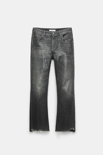 Dorothee Schumacher Cropped Flared Jeans mit under-glass Effekt structured grey